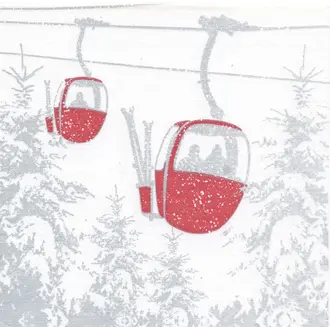 Françoise Paviot Francoise Paviot - Large towels (20x20cm) Red cable car [20 units]