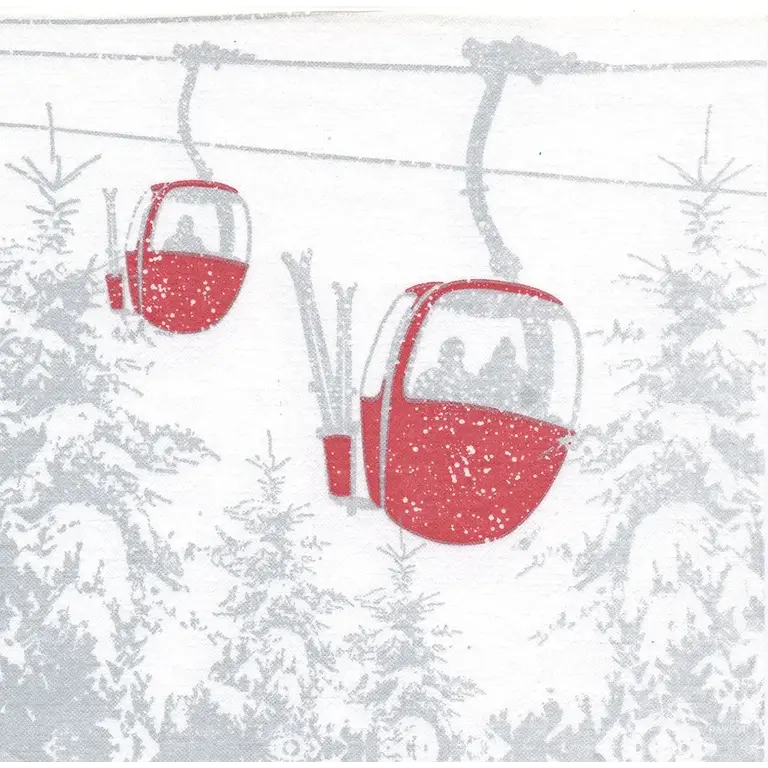 Françoise Paviot Francoise Paviot - Large towels (20x20cm) Red cable car [20 units]