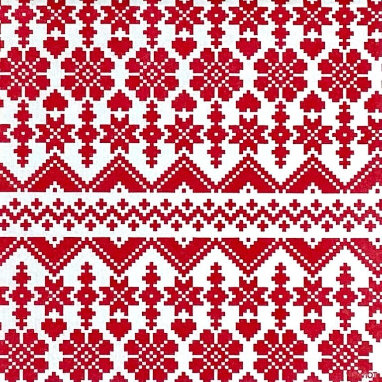 Françoise Paviot Francoise Paviot - Grandes serviettes (20x20cm) Jacquard rouge [20 unités]