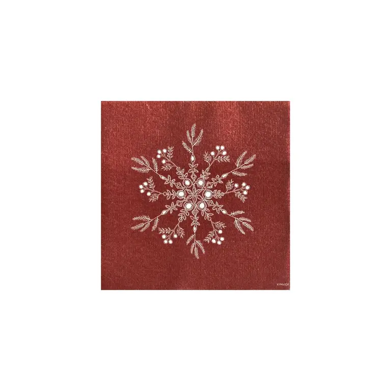 Françoise Paviot Francoise Paviot - Large napkins (20x20cm) Red Snow Flower [20 units]