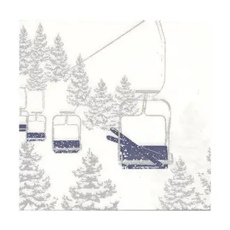 Françoise Paviot Francoise Paviot - Grandes serviettes (20x20cm) Télésiège bleu [20 unités]