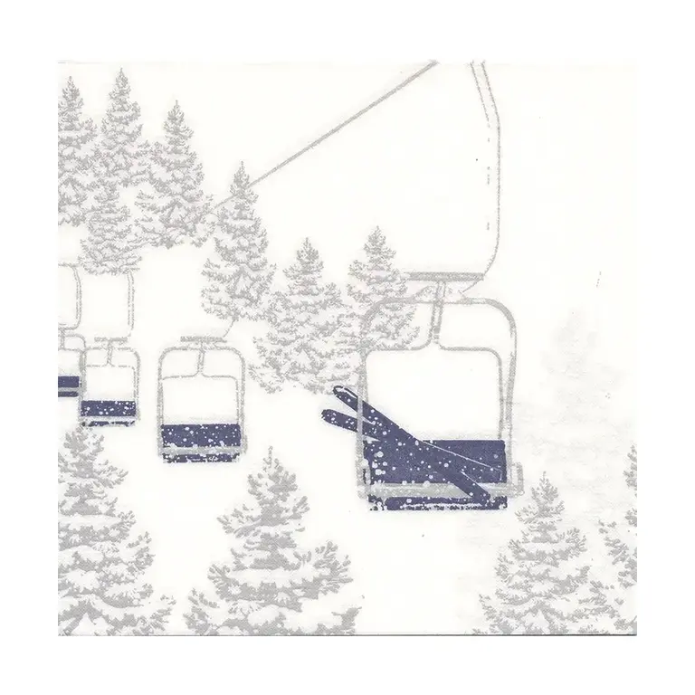 Françoise Paviot Francoise Paviot - Grandes serviettes (20x20cm) Télésiège bleu [20 unités]