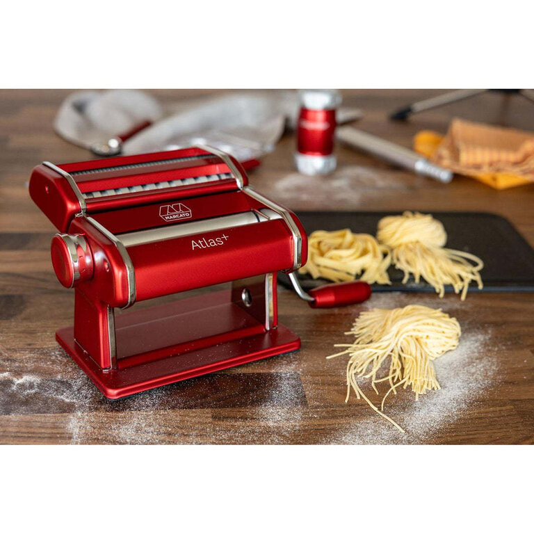 Marcato Marcato - Pasta Machine - Atlas Plus - Red (Lasagna, Fettuccine, Tagliolini, Spaghetti)