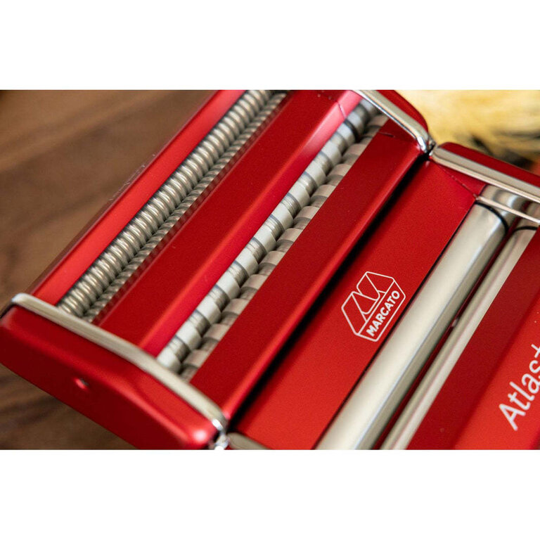 Marcato Marcato - Machine à Pâtes - Atlas Plus - Rouge (Lasagne, Fettucine, Tagliolini, Spaghetti)