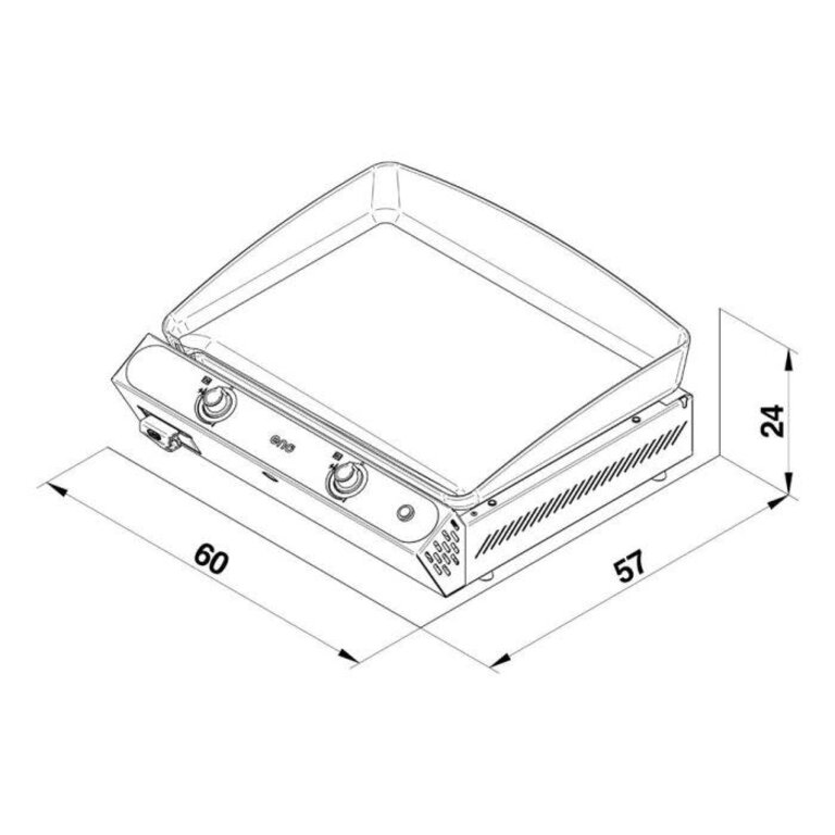 La Plancha ENO - La Plancha Bergerac 2400  - Gris Cargo (2 Brûleurs)