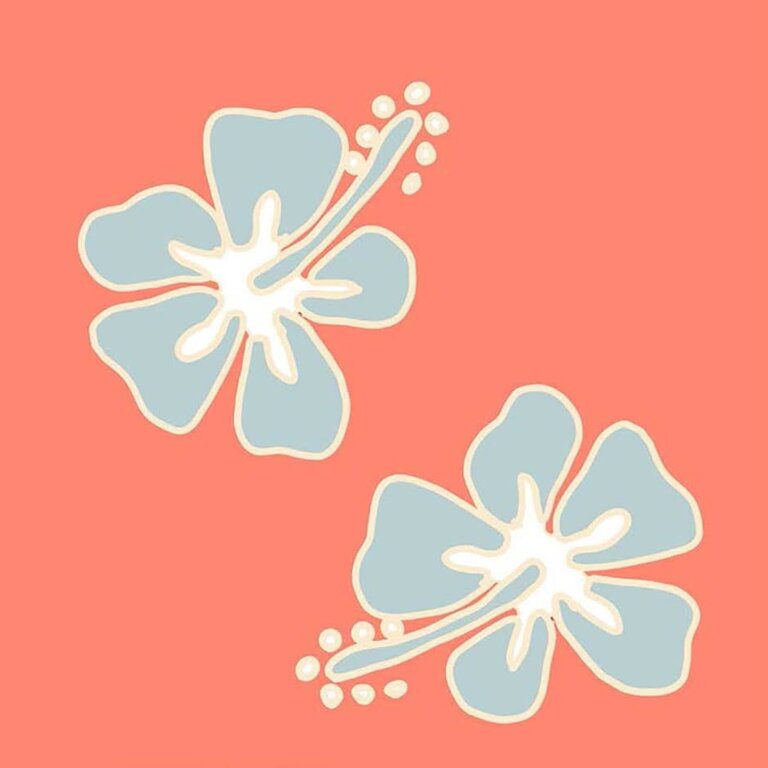 Françoise Paviot F. Paviot - Hibiscus Coral Large Napkins (20 Units)