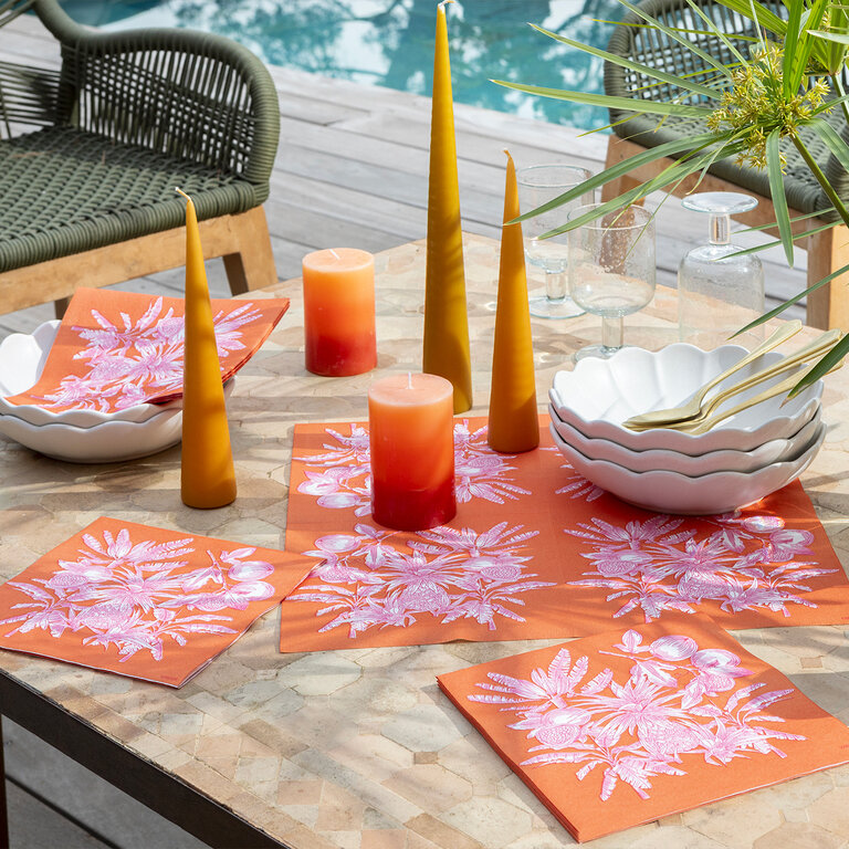 Françoise Paviot F. Paviot - Orange Exotic Fruits Large Napkins (20 Units)