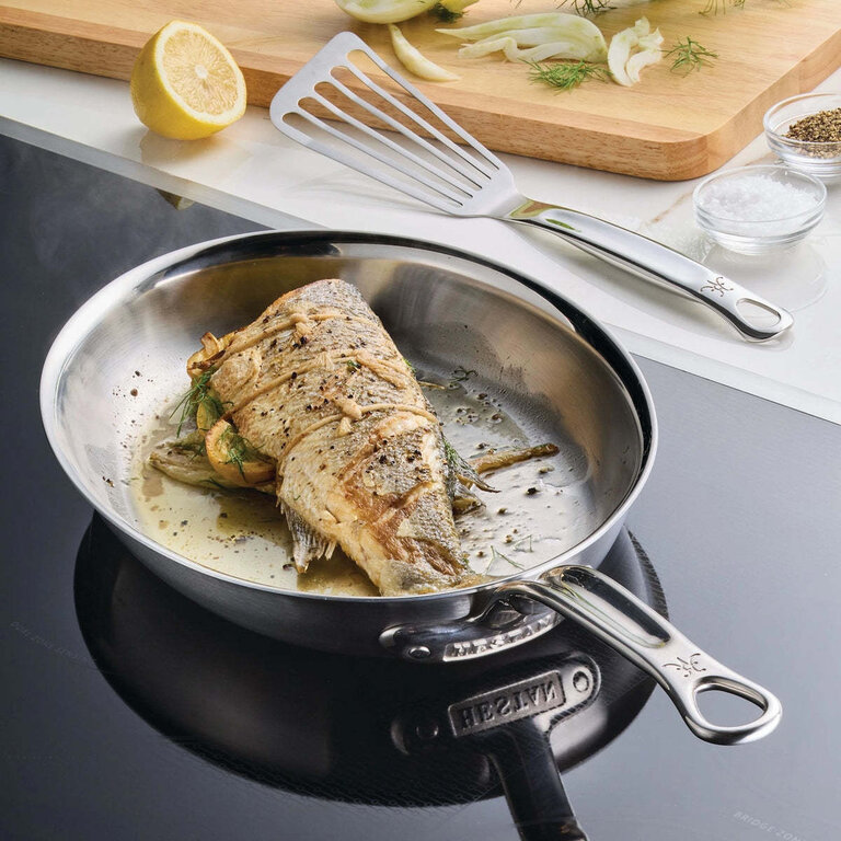 Hestan Hestan - Provisions - Poêle à Poisson Ovale en Acier Inoxydable (12.5" x 9")