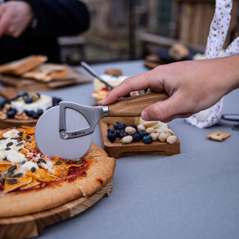 Browne Boska - Coupe Pizza Oslo - Acier Inoxydable et Bois