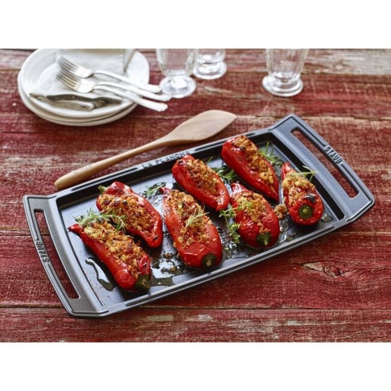 Staub Staub - Plaque de Cuisson à Deux Brûleurs "Plancha" (38cm x 25cm) - Noire