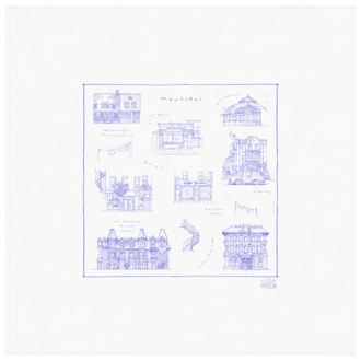 Petits Mots Petits Mots - 100% Cotton Tea Towel - Montréal (30"x30")