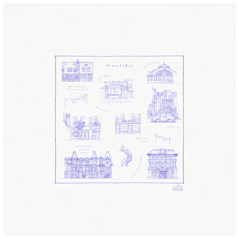 Petits Mots Petits Mots - Linge 100% Coton - Montréal (30"x30")
