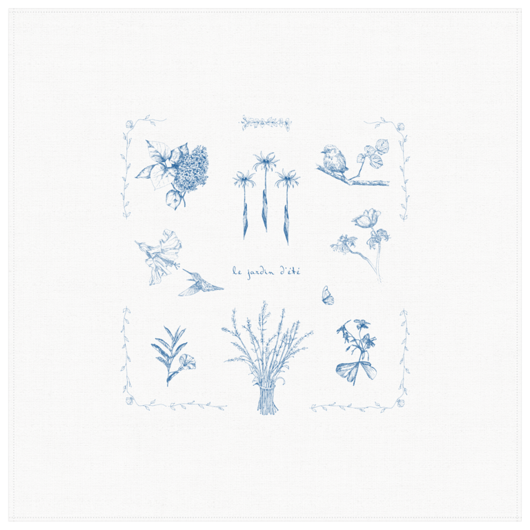 Petits Mots Petits Mots - Linge 100% Coton - Jardin d'Été (30"x30")