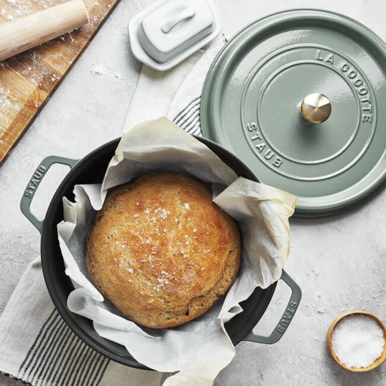 Staub Staub - Cocotte en fonte émaillée ronde 6,7L, eucalyptus