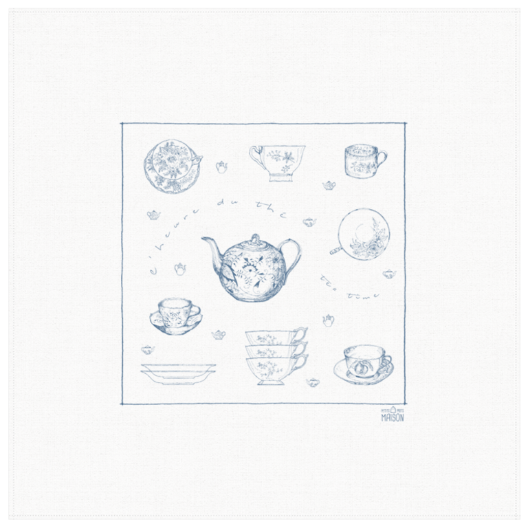 Petits Mots Petits Mots - Linge 100% Coton - L'Heure du Thé (30"x30")
