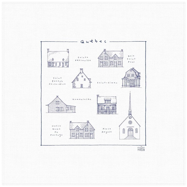 Petits Mots Petits Mots - Linge 100% Coton - Québec (30"x30")