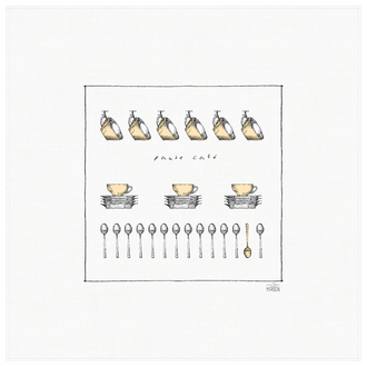 Petits Mots Petits Mots - Linge 100% Coton - Pause Café (30"x30")
