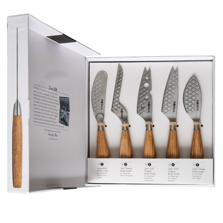 Boska Boska - Ensemble de Couteaux à Fromage Oslo+ - Acier Inoxydable et Bois