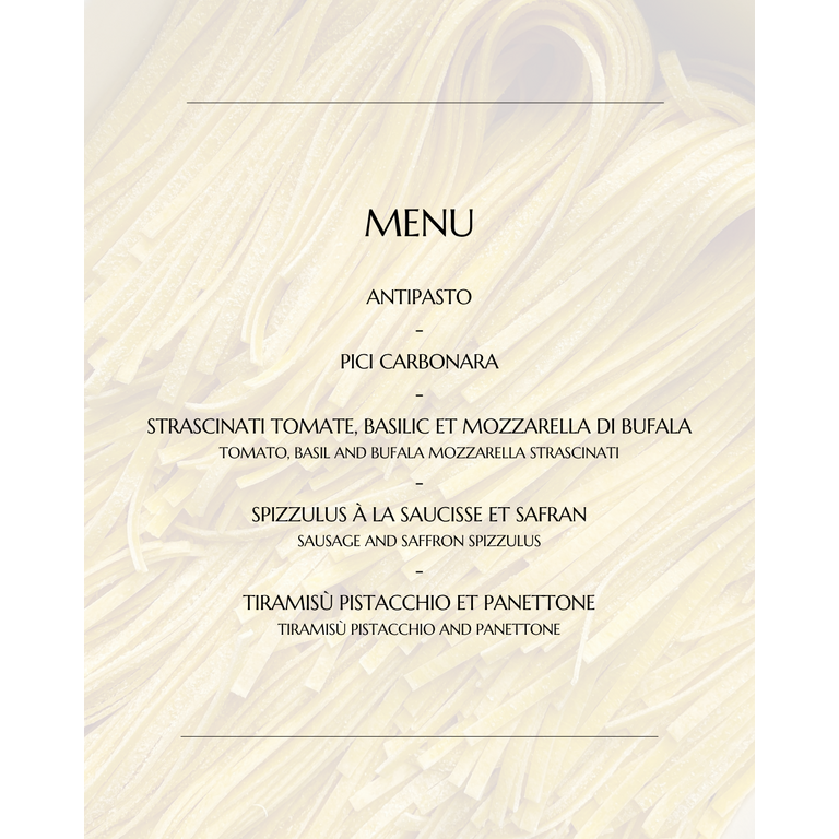 Moments Gourmands Chef Davide Rizzardi - L'Expérience des Pâtes du Nord de L'Italie - 17 Novembre