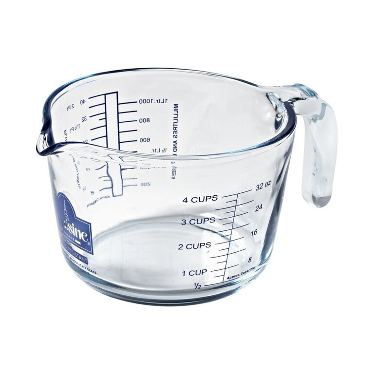 Ô Cuisine Ô Cuisine - Measuring Cup 4 Cups (1000mL/1L) - Borosilicate Glass