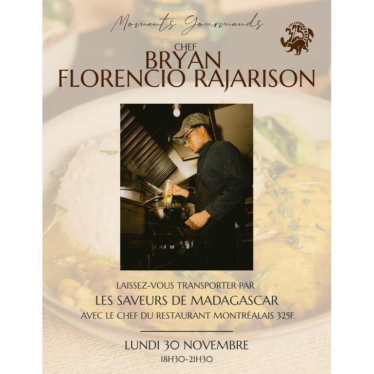 Moments Gourmands Chef Bryan Florencio Rajarison - Malagasy Flavors - November 30