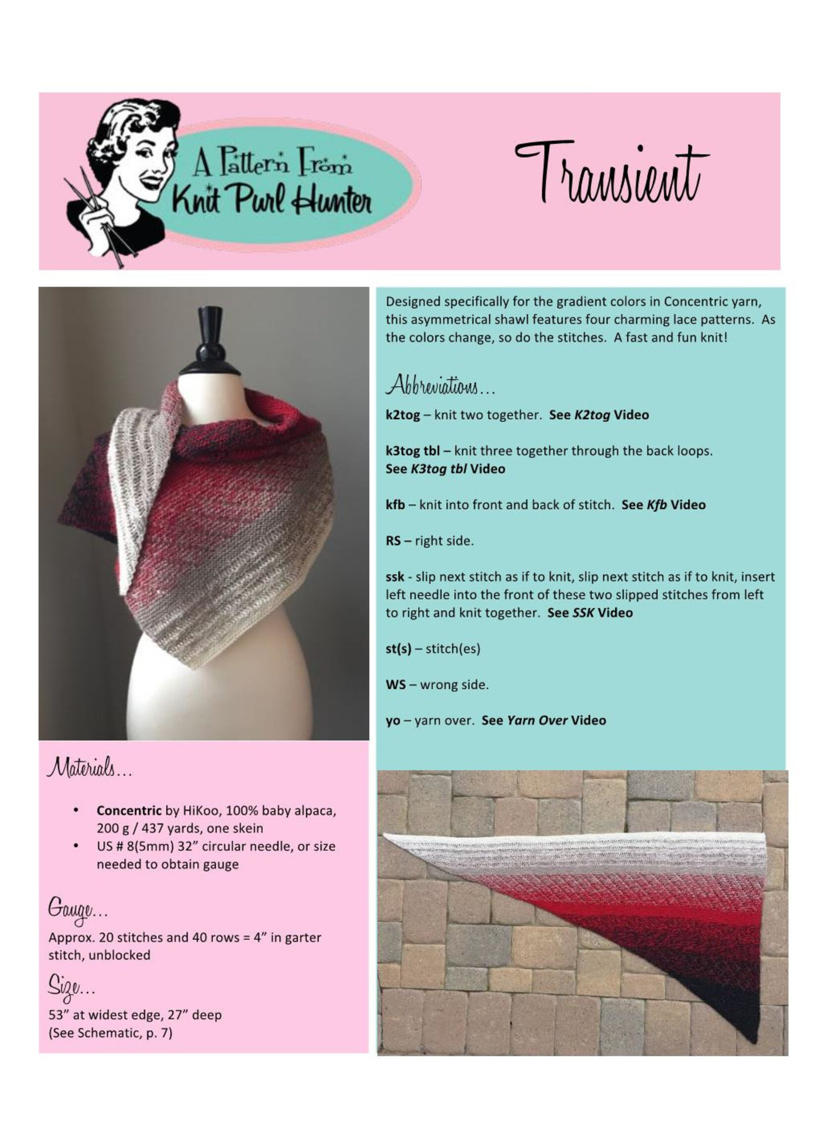 Pattern for Shop Samples