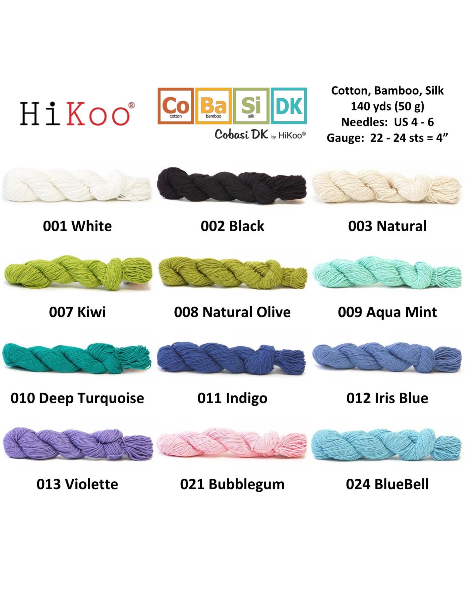 HiKoo CoBaSi DK Weight Yarn Silk, Bamboo, & Cotton Yarn