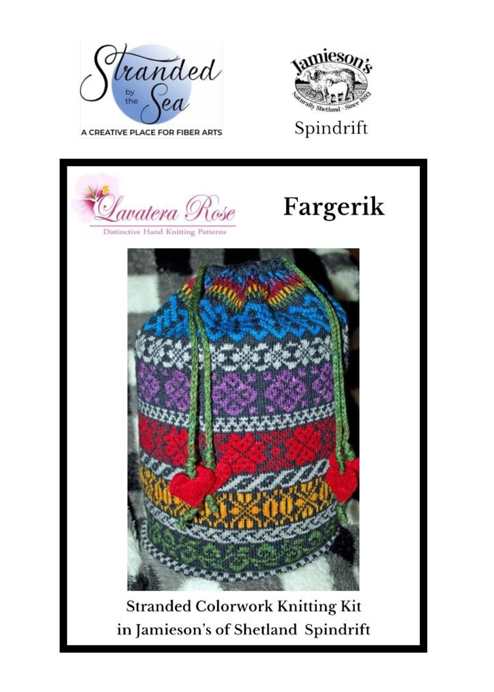 Stranded by the Sea Fargerik Colorwork Knitting Kit in Shetland Spindrift
