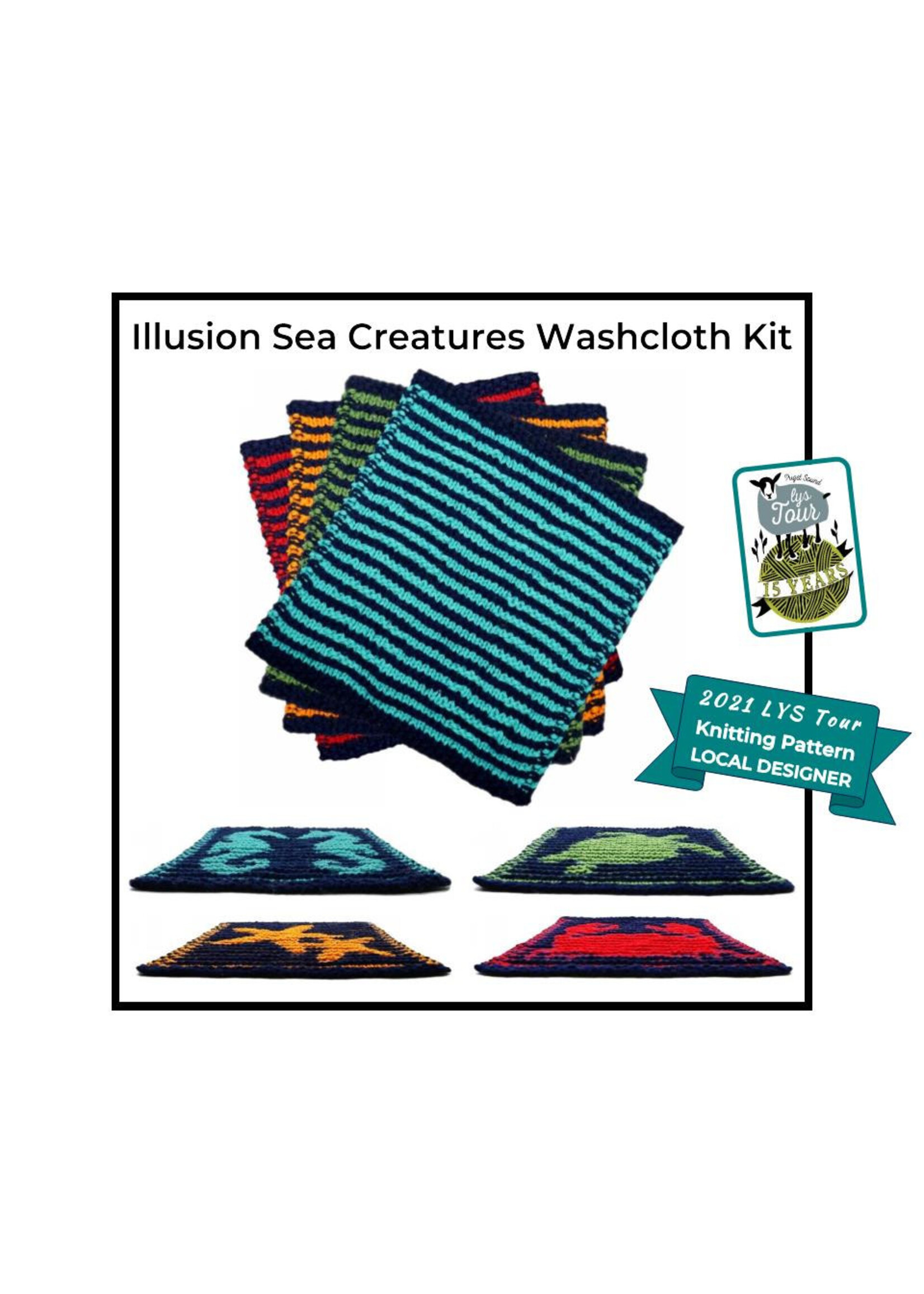 Stranded by the Sea 2021 LYS Tour - Illusion Sea Creatures Kit - Set of 4