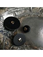 Jul Designs Jul Pedestal Button Leather Black Medium (1.5")