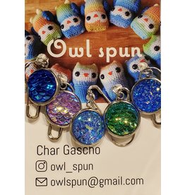 Owl Spun Owl Spun Stitch Markers - Silver Mermaid Mix