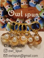 Owl Spun Owl Spun Stitch Markers - Pearl