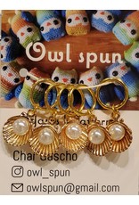 Owl Spun Owl Spun Stitch Markers - Pearl