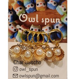 Owl Spun Owl Spun Stitch Markers - Pearl