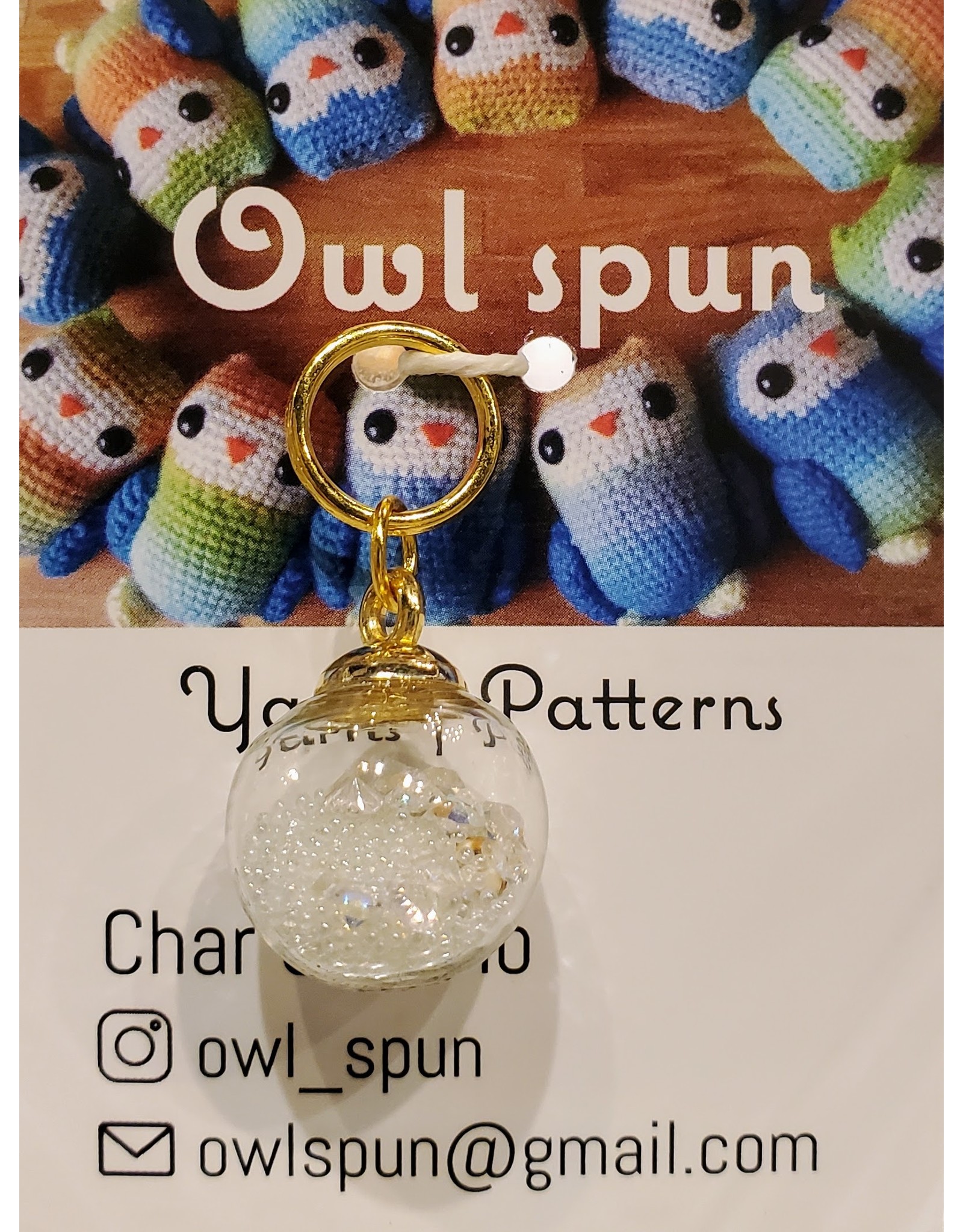 Owl Spun Owl Spun Stitch Markers - Glass Ball