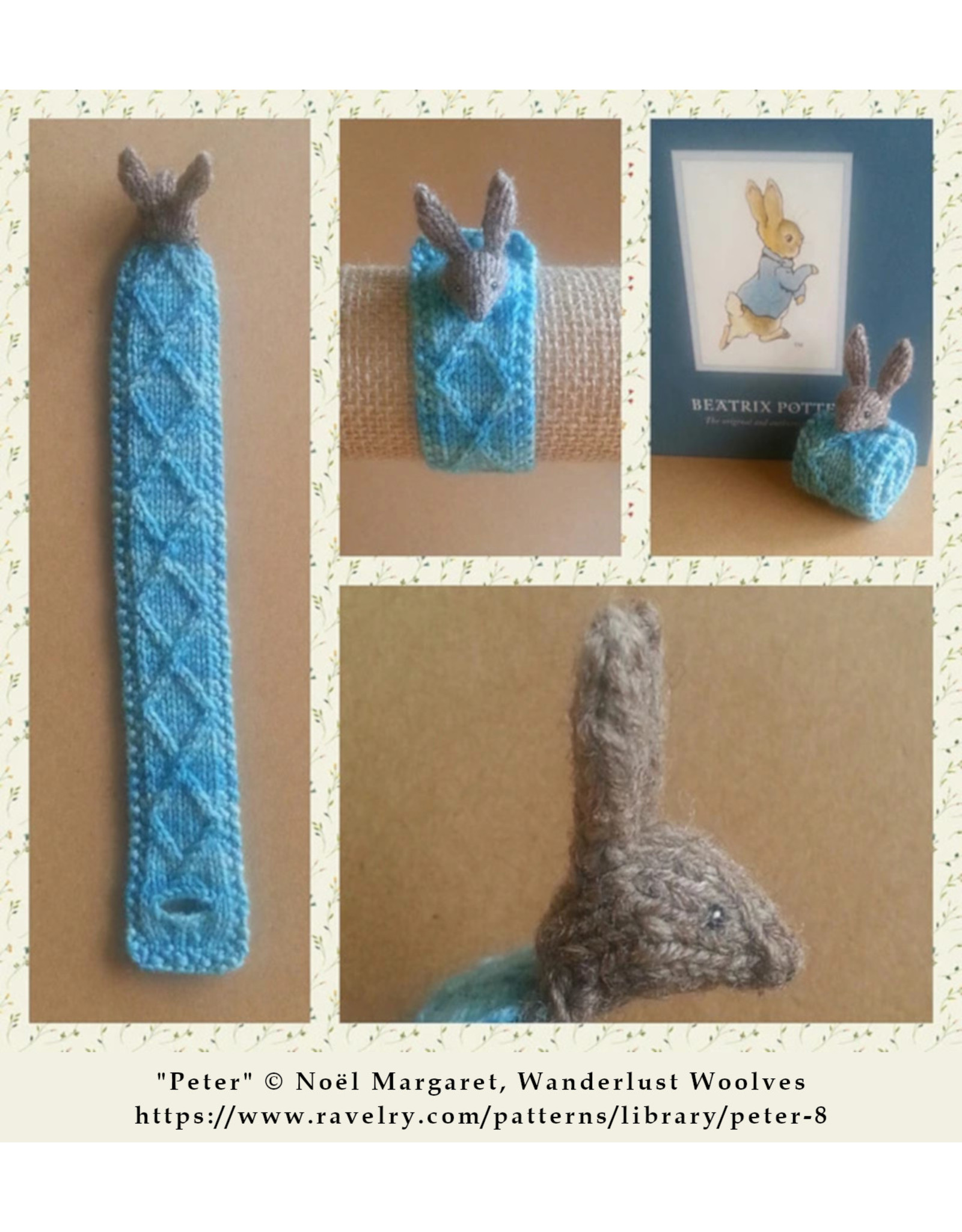 Stranded by the Sea Peter Rabbit Bookmark Bracelet Knitting Kit in Heritage
