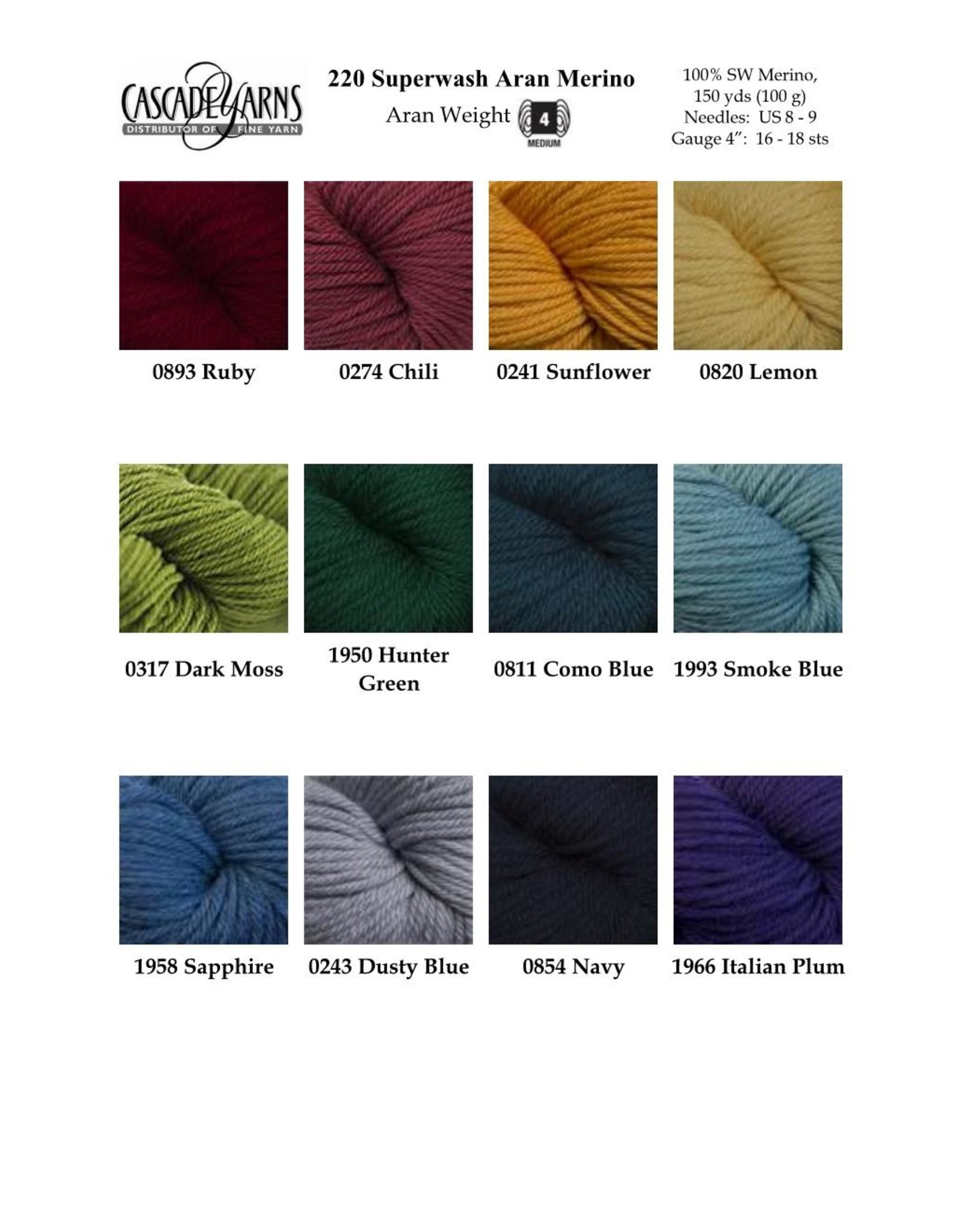 Cascade Yarns Cascade 220 Aran SW Merino