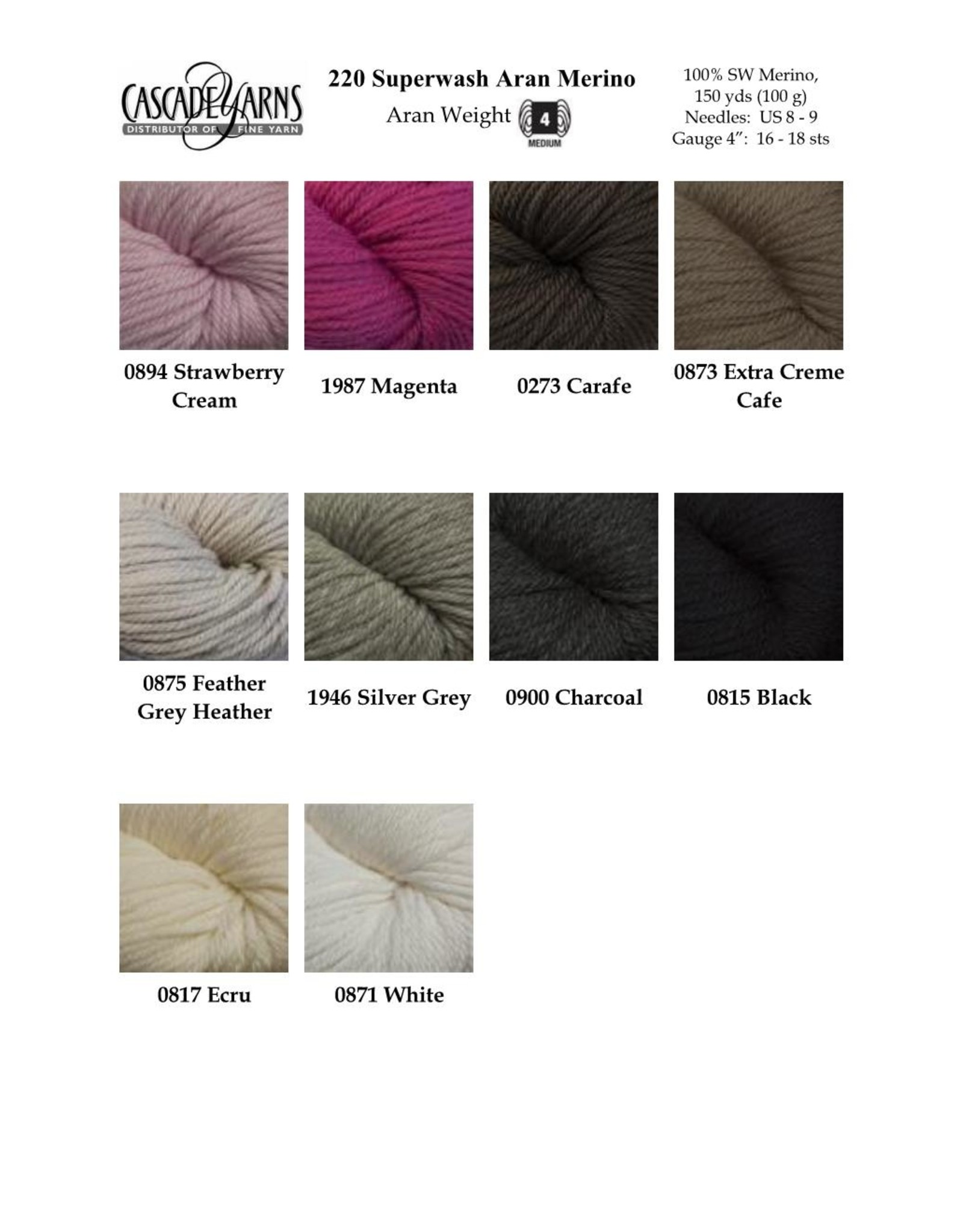 Cascade Yarns Cascade 220 Aran SW Merino