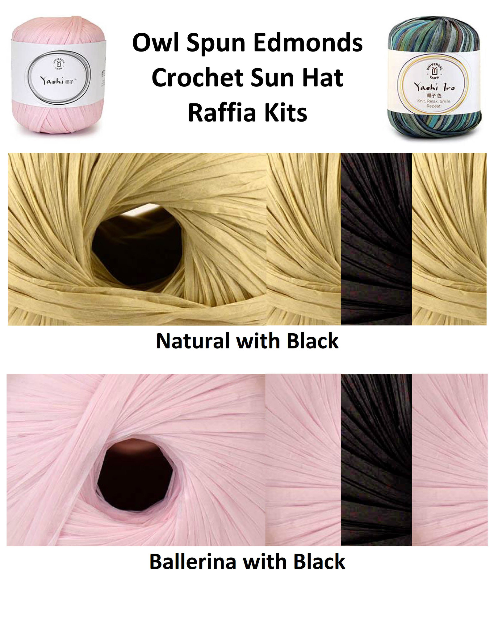 Owl Spun Raffia Crochet Hat Kit