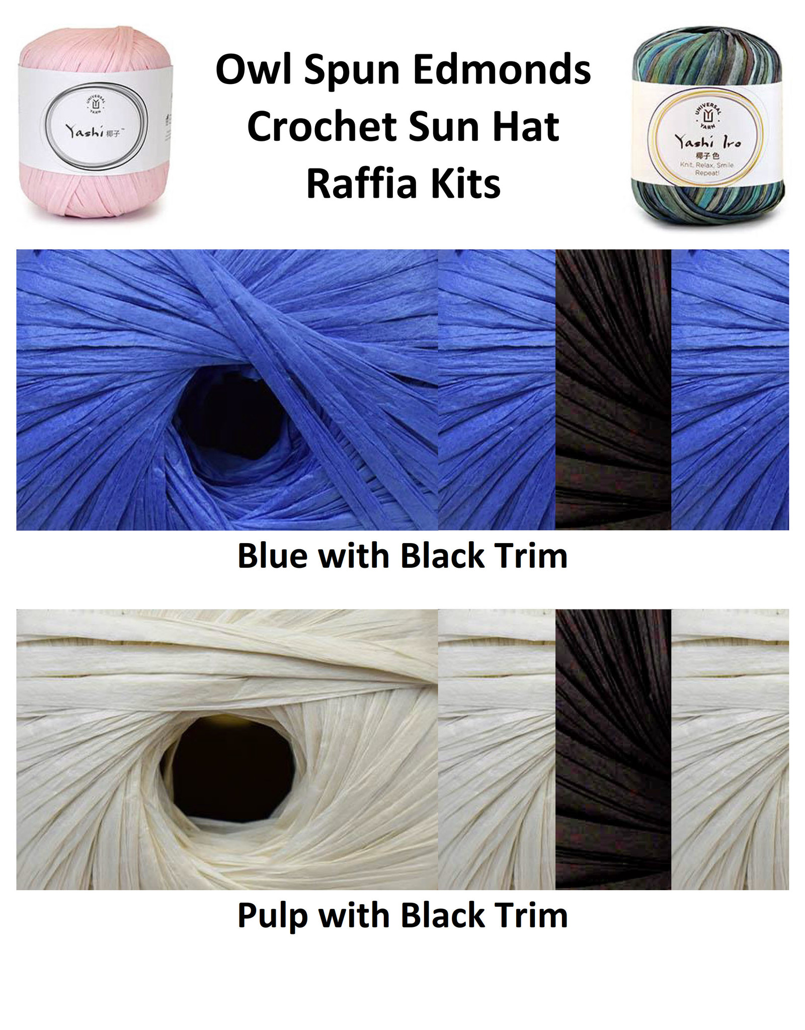 Owl Spun Raffia Crochet Hat Kit - Stranded by the Sea