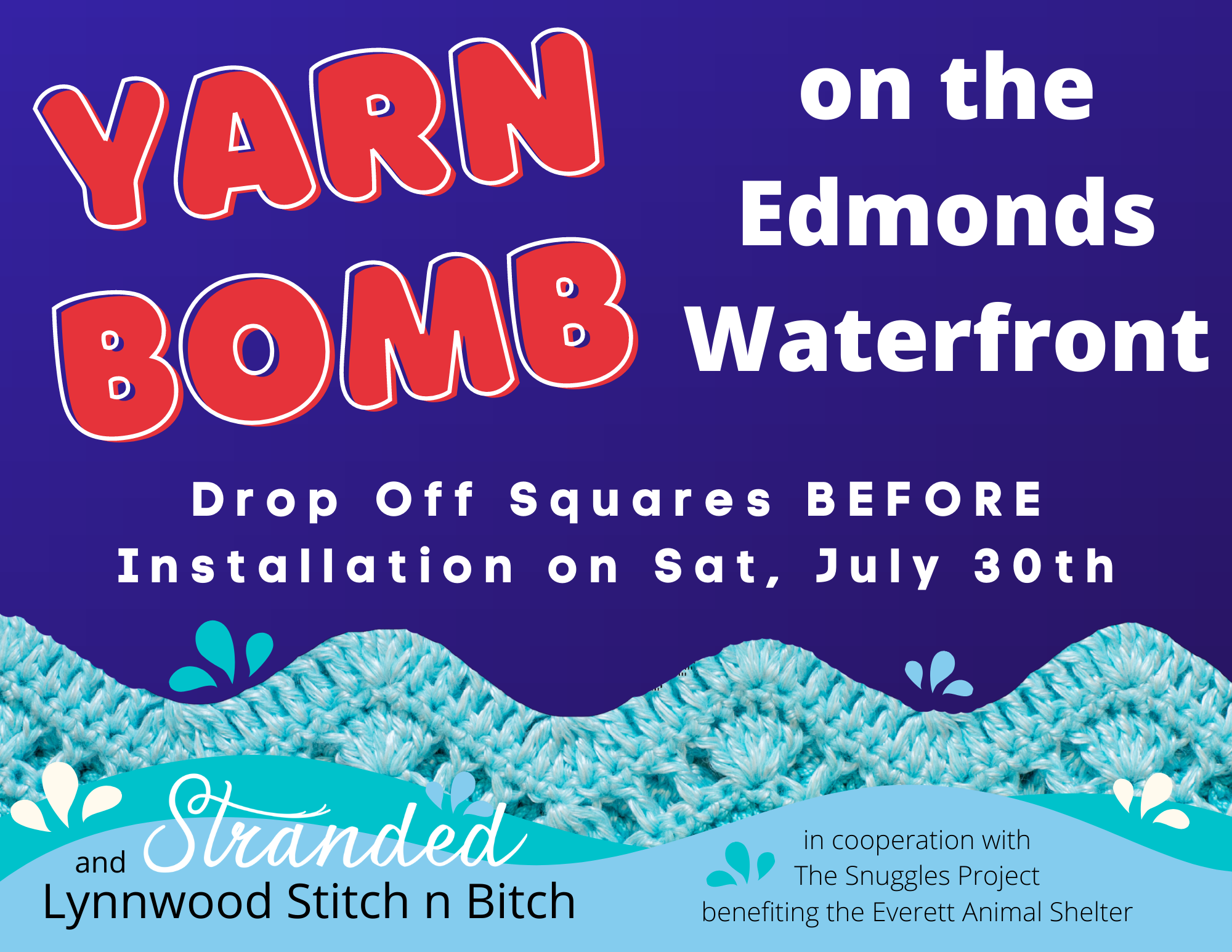 Yarn Bomb the Edmonds Waterfront 2.0