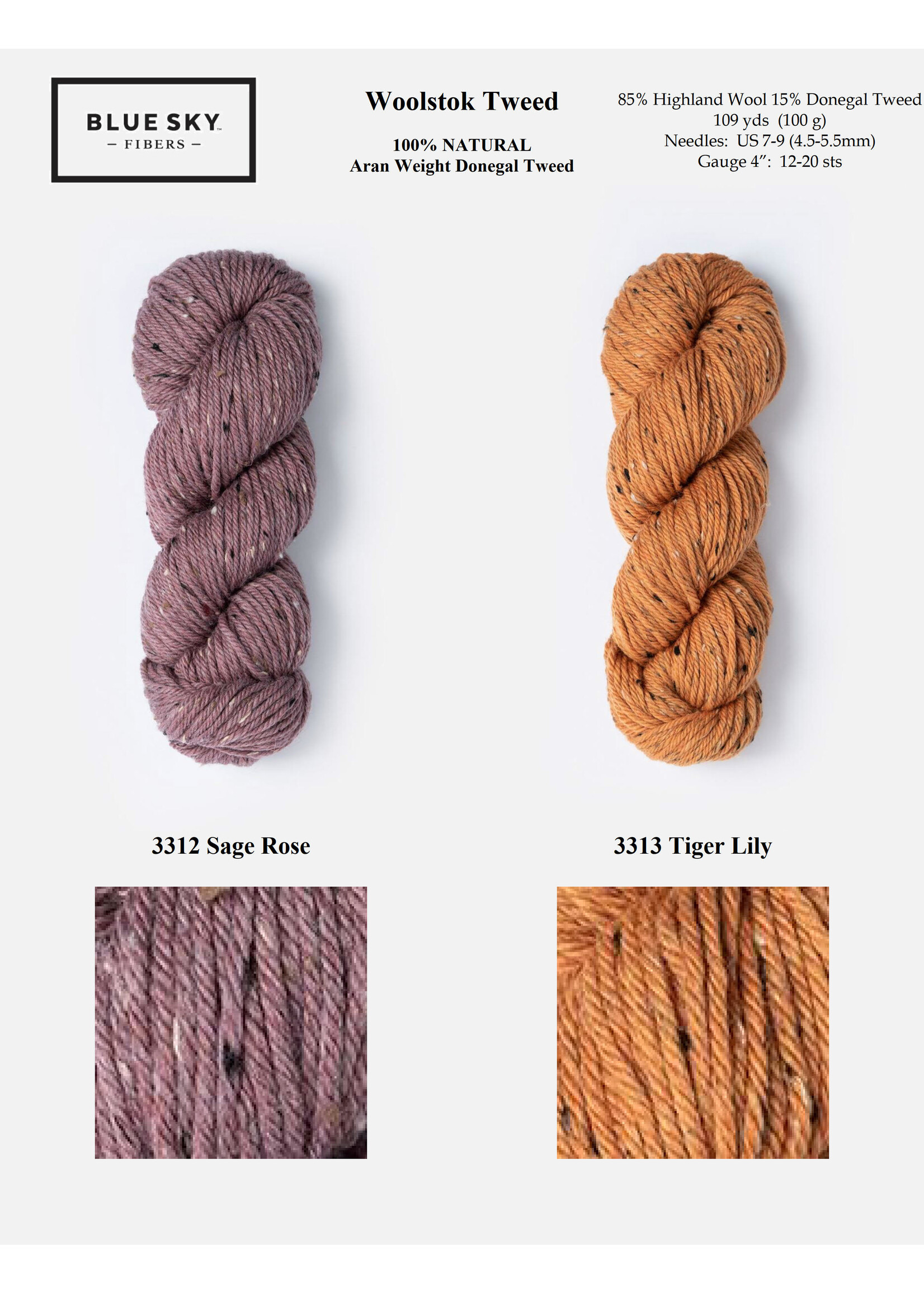 Blue Sky Fibers Blue Sky Woolstok Aran Tweed