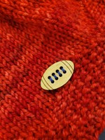 Stranded by the Sea Wooden Football Button 15mm
