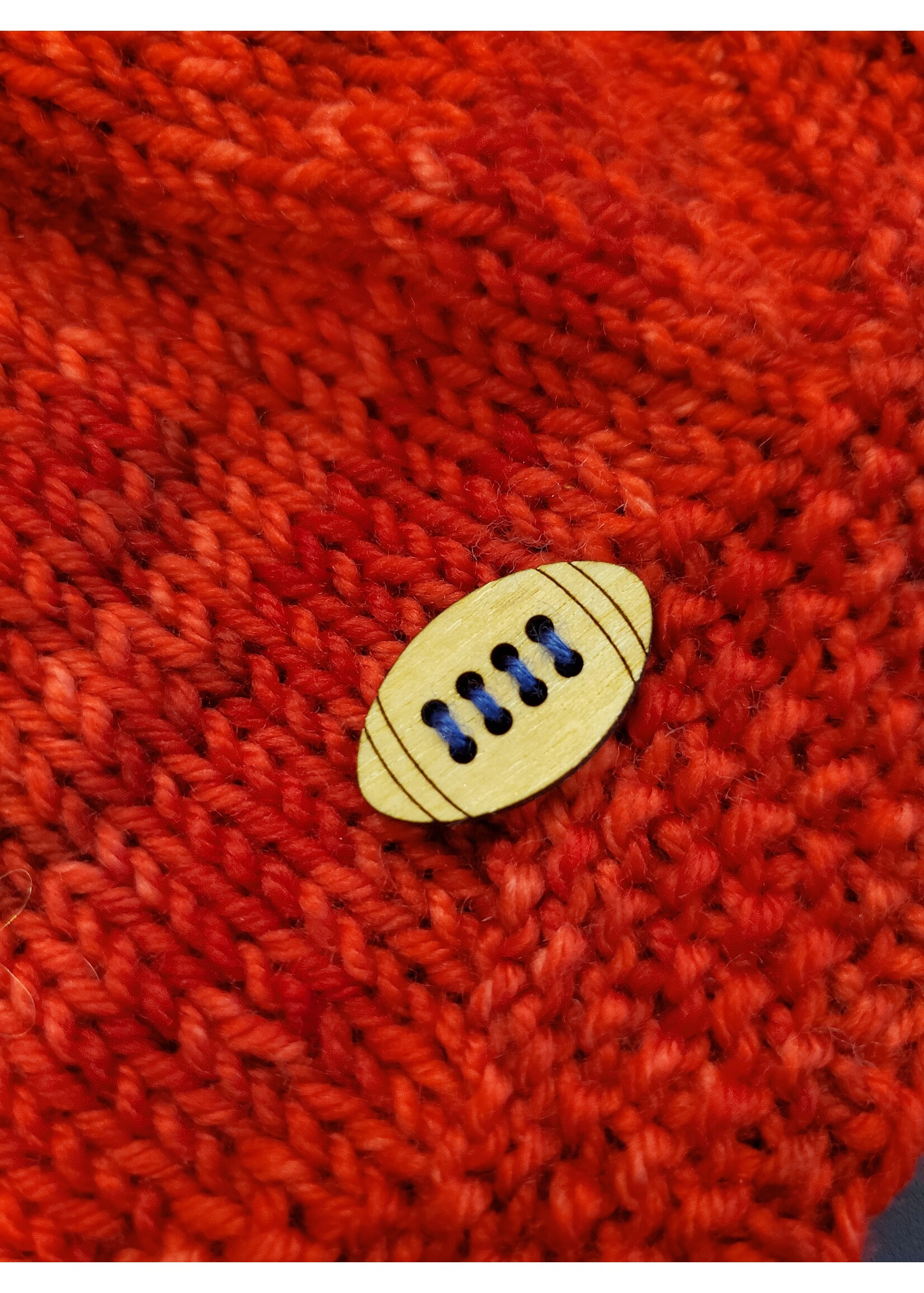 Stranded by the Sea Wooden Football Button 15mm
