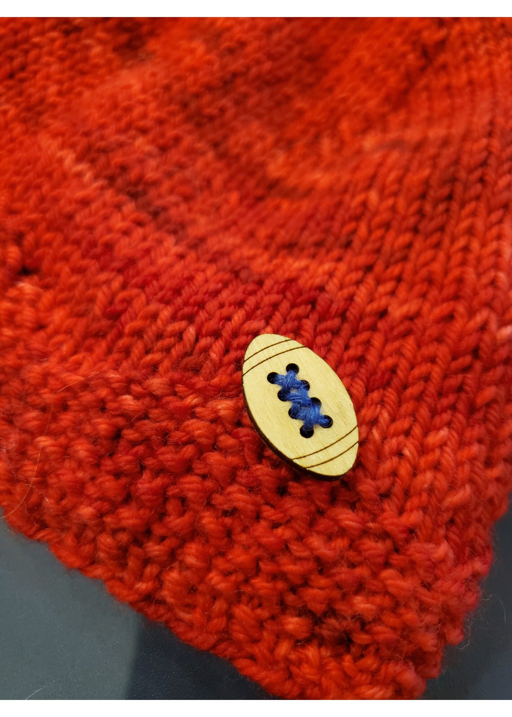 Stranded by the Sea Wooden Football Button 15mm