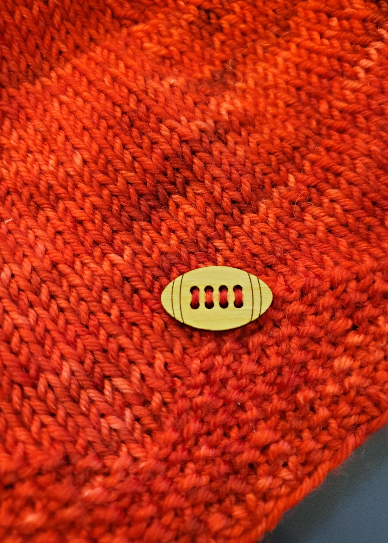 Stranded by the Sea Wooden Football Button 15mm