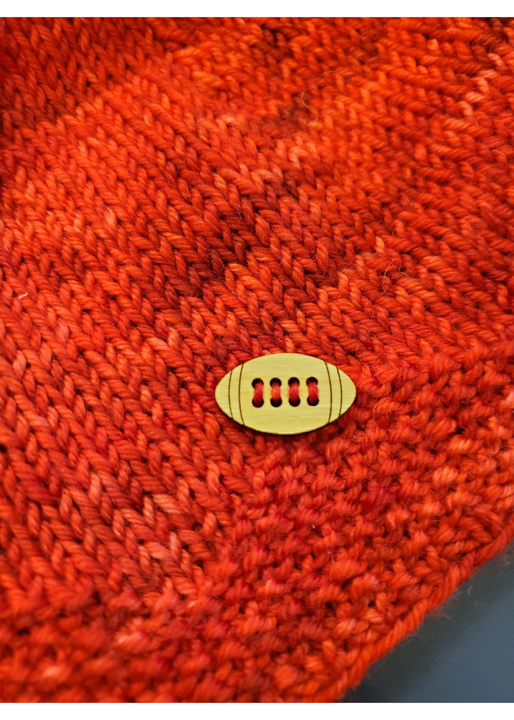 Stranded by the Sea Wooden Football Button 15mm