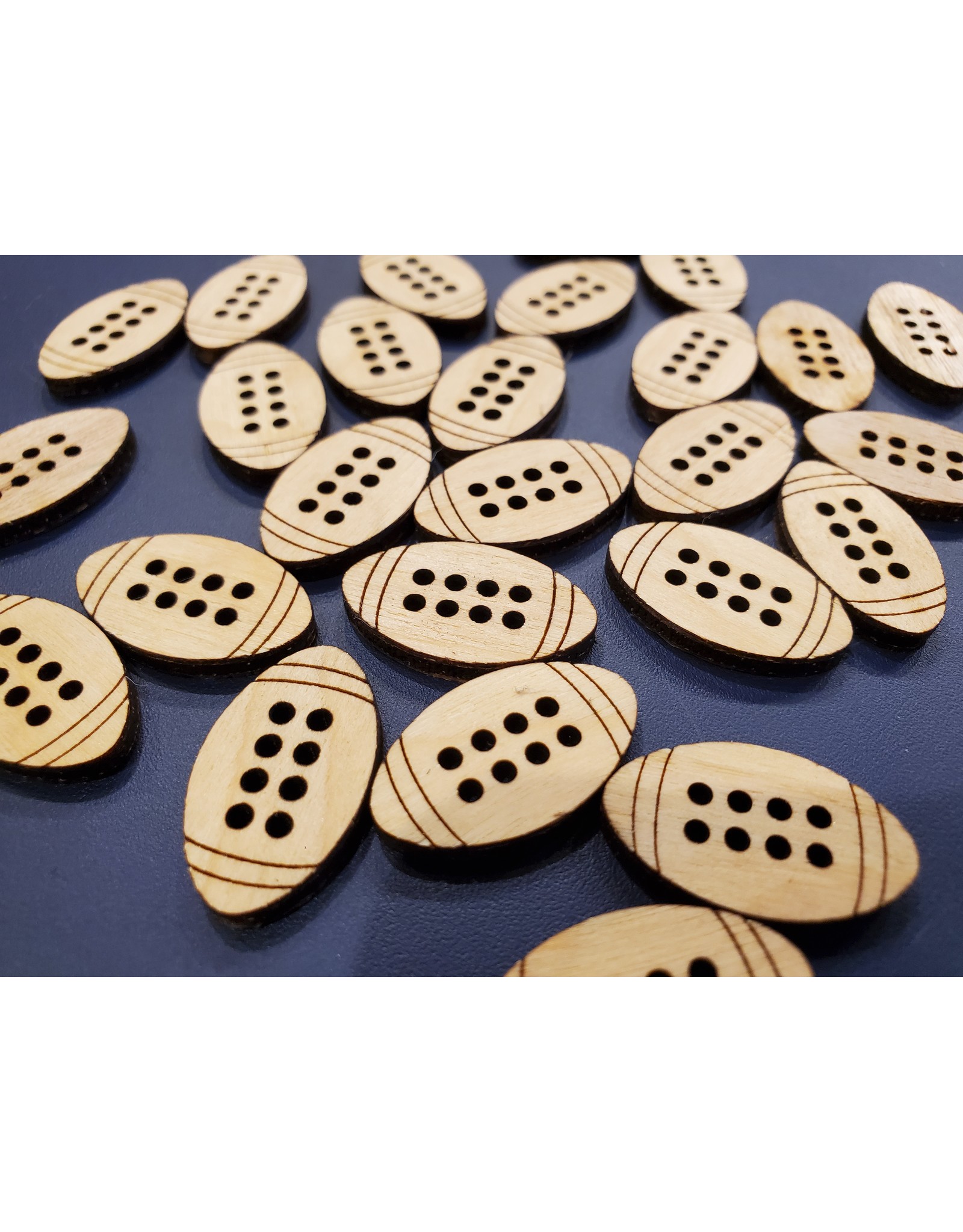 Stranded by the Sea Wooden Football Button 15mm
