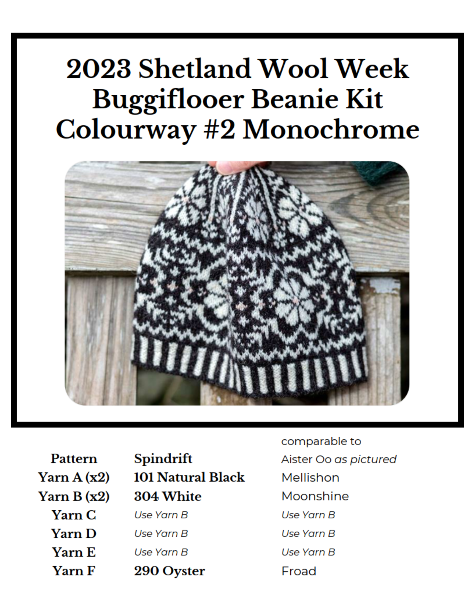 Yarn Kits: Buggiflooer Beanie Shetland Wool Week 2023