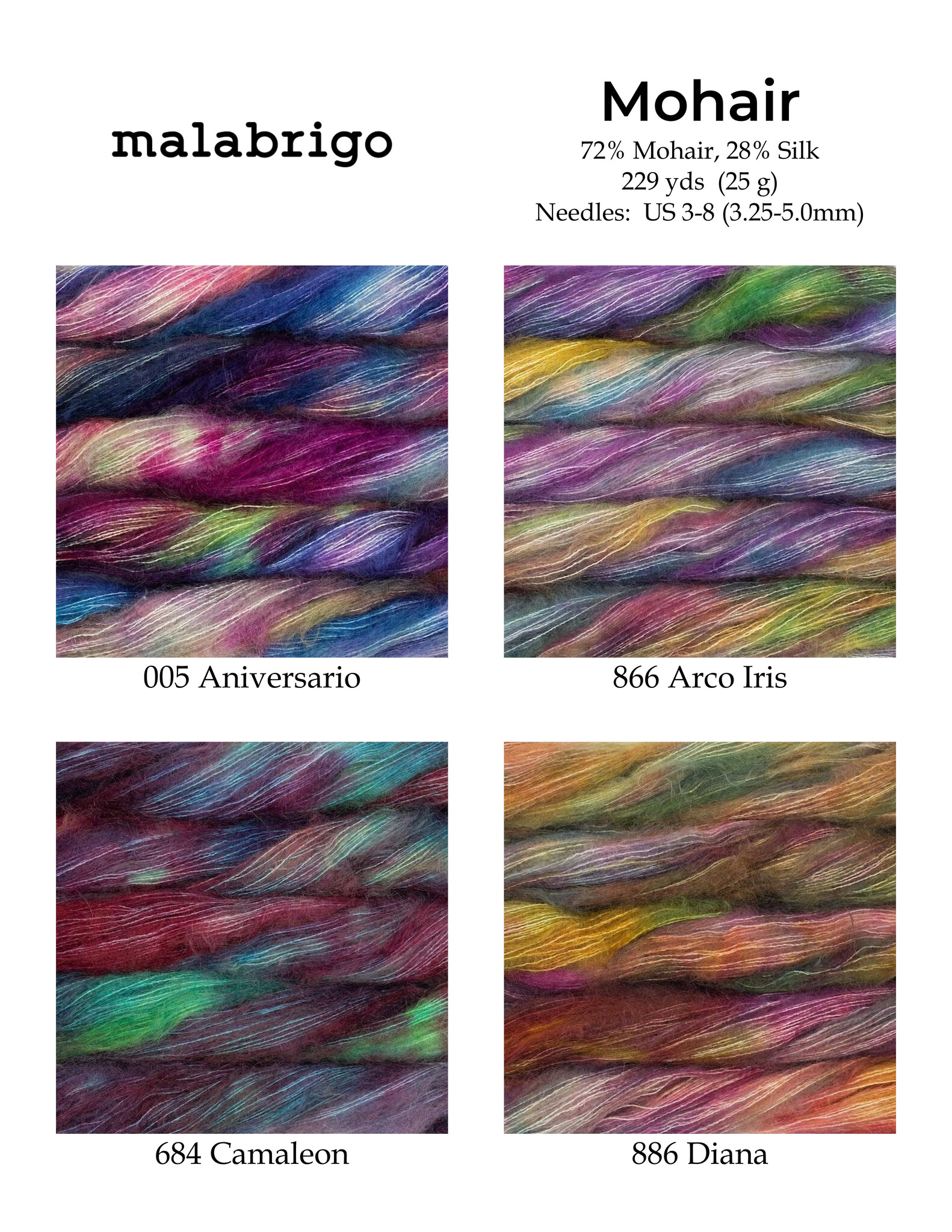 マラブリゴモヘアmalabrigo mohair5かせ薄茶系 マラブリゴモヘアmalabrigo mohair5かせ薄茶系